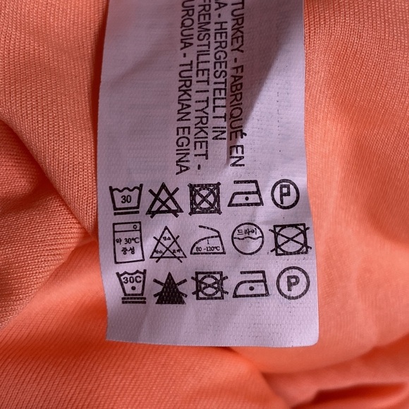 NWT. Zara Neon Oranges Draped Mini Dress. Size L. - Picture 10 of 10